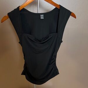 SHEIN Black Ruched Tank Top